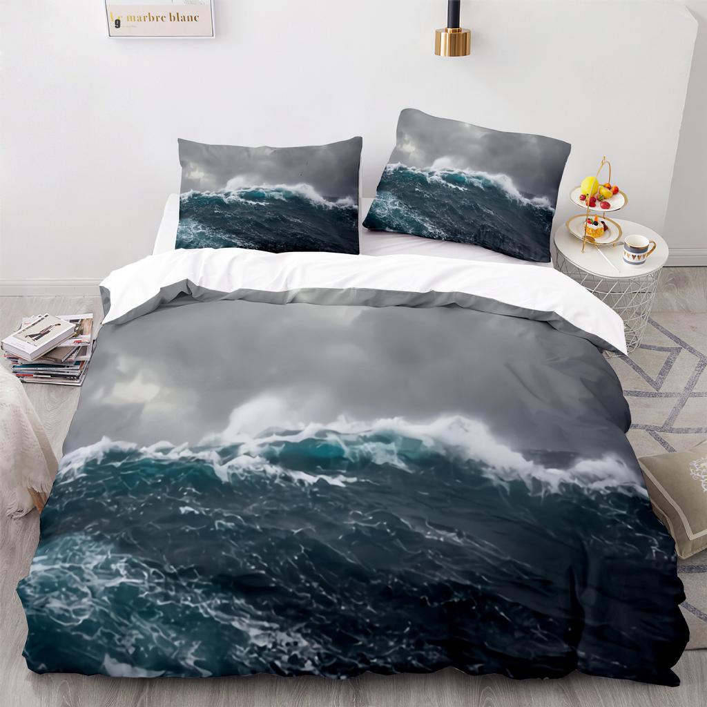 Sea Wave Duvet Covers Beach Rainbow Bedding Collection Seaside Comforter Cover QueenKingFullTwin Size Quilt Cover For Girls Boys