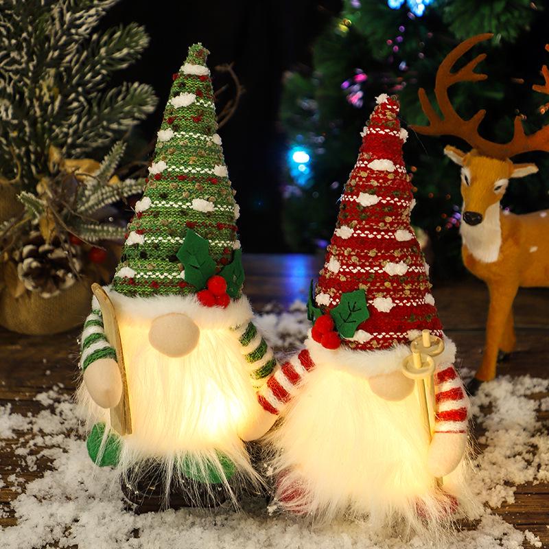 Festliche Leuchtende Gartenzwerg-Figur mit Strickmütze – Weihnachtsdekoration & Geschenke