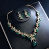 Bridal Wedding Dress Evening Dress Necklace Earrings Two-piece Set with Accessories Collarbone Chain Women's Fashion Jewelry Set