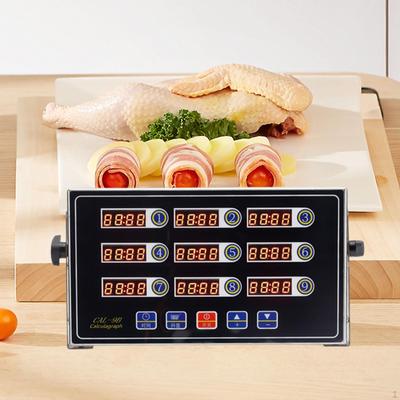 Digital Kitchen Timer 9 Channel Stainless Steel Heavy Duty Baking Clock Fryer Reminder for Cooking