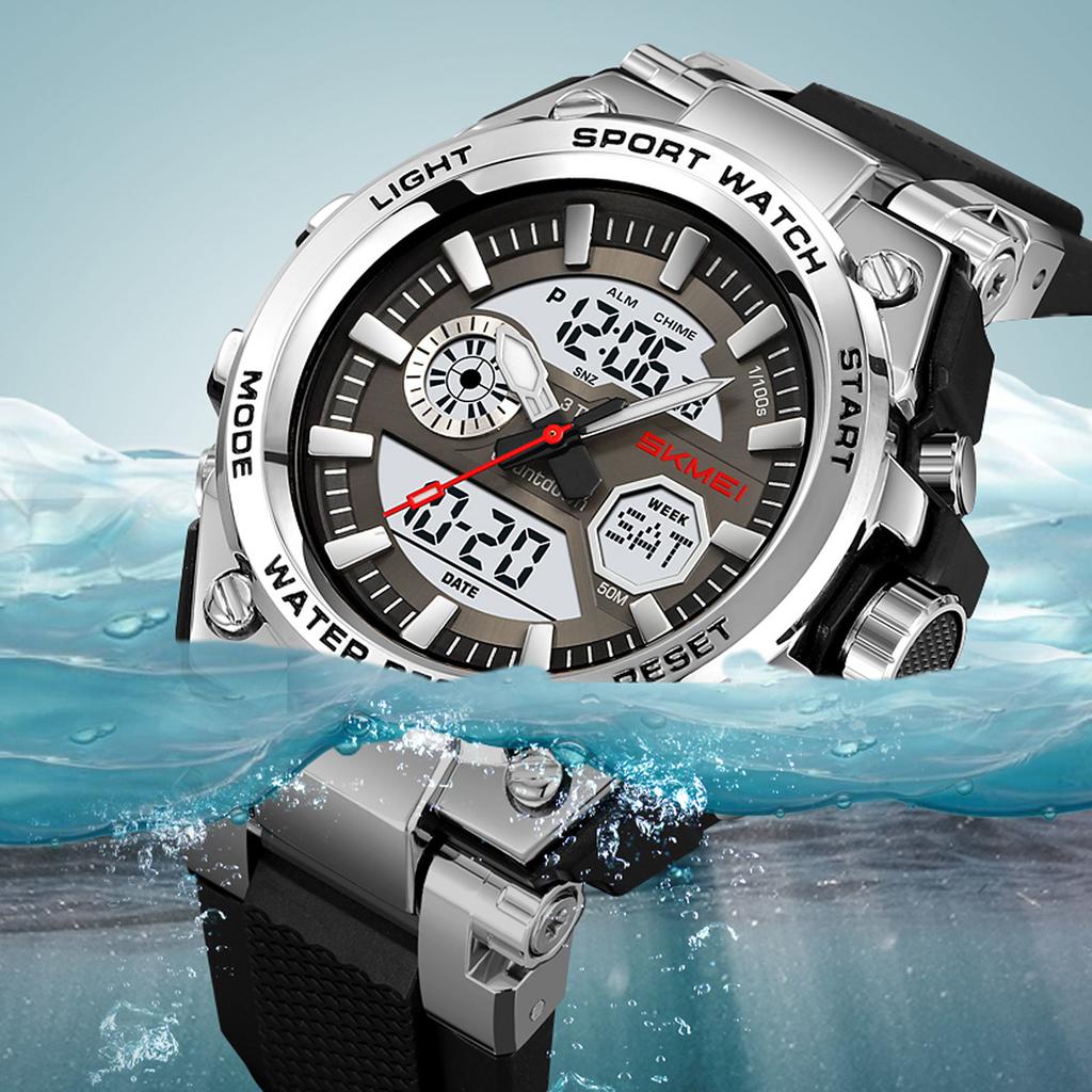 Electronic watch for students with multi-functional luminous light 50 meters waterproof men's outdoor sports electronic watch alarm