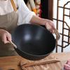 Telssida Thickened Cast Iron Wok with Double Handles