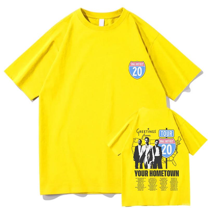 Jonas Brothers Greetings From Your Hometown T-shirts Mens Women Clothing Cotton Short Sleeves T Shirts Fashion Vintage T-shirt