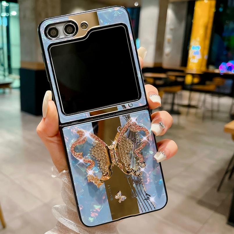 

Роскошный блестящий силиконовый чехол для телефона Samsung Galaxy Z Flip 5 4 3 Flip5 Flip4 Flip3 5G Zflip5 для девочек и женщин, кольцо-подставка, держатель, задняя крышка