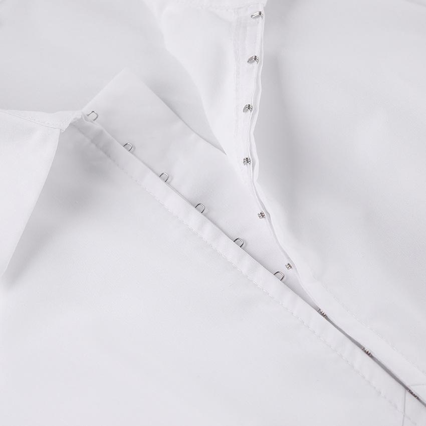 2023 Autumn White Slimming Long-Sleeved Polo Dress for Women