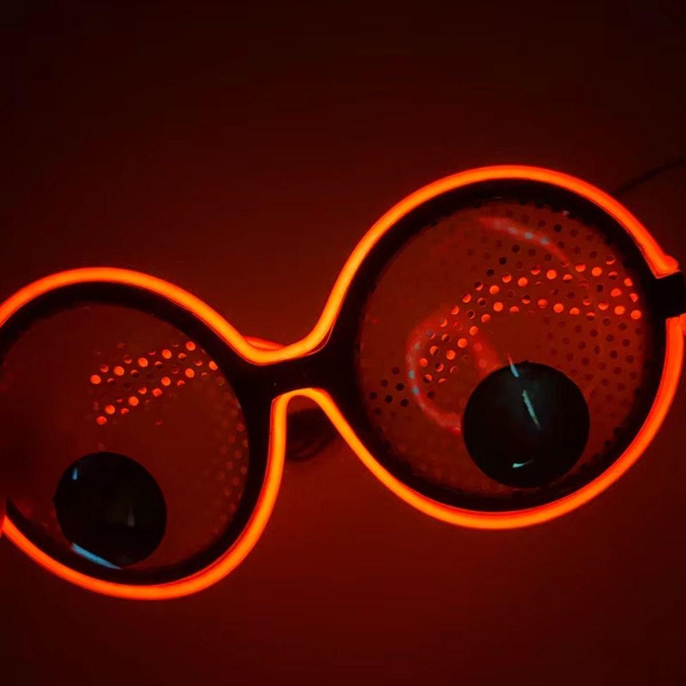 Runder Rahmen Leuchtende Brille Rotierende Augäpfel Partybrille Anime Neuheitsbrille Halloween Party