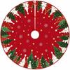 Round Christmas Tree Skirt Washable Xmas Tree Mat Retro Tree Bottom Apron Christmas Decoration