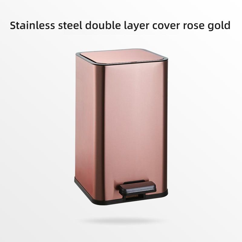 Large Capacity Pedal Rubbish Bin Household Bathroom Trash Can Kitchen Living Room Stainless Steel Garbage Basket