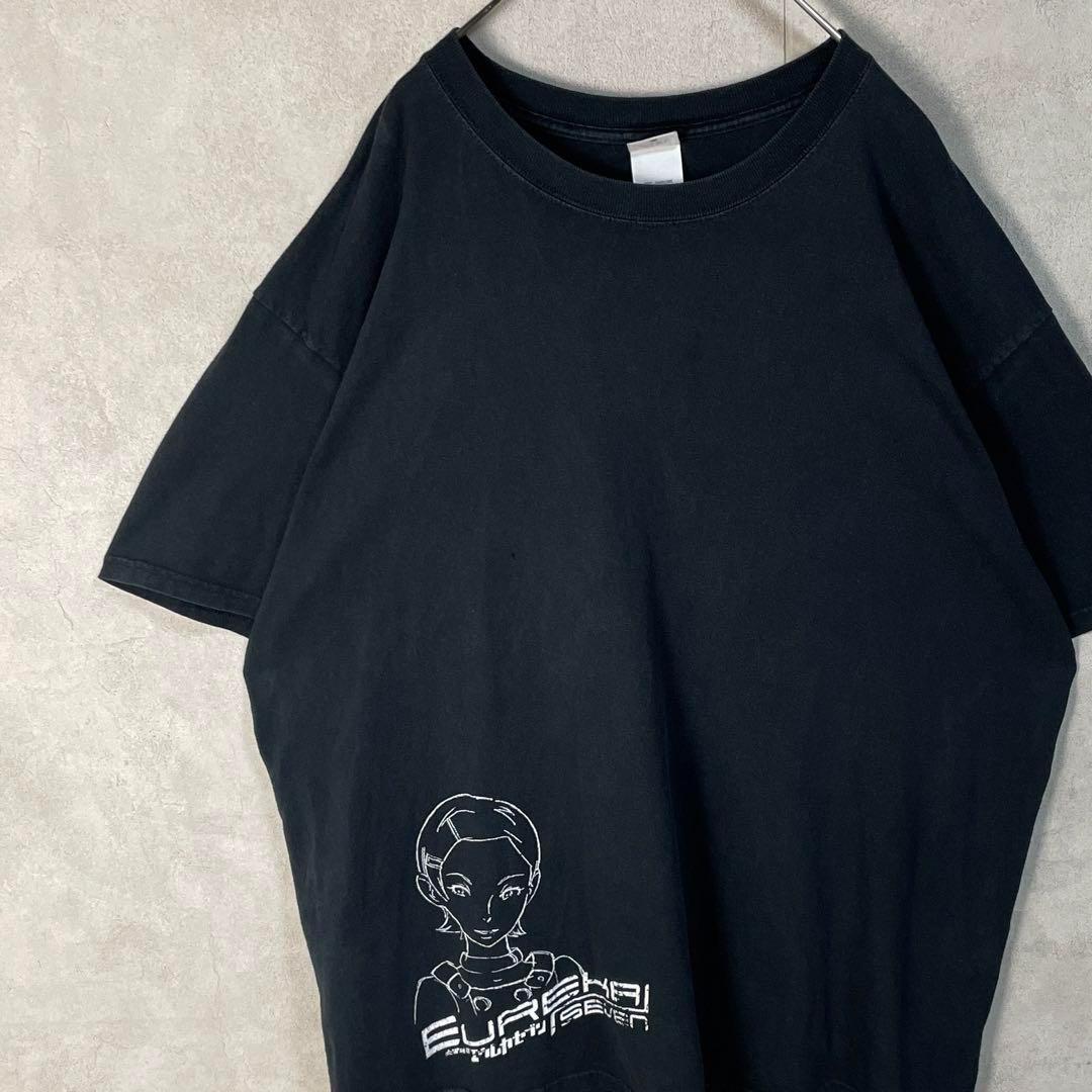 

[USED] Vintage 00s Eureka Seven anime short-sleeved shirt in black with anemone pattern