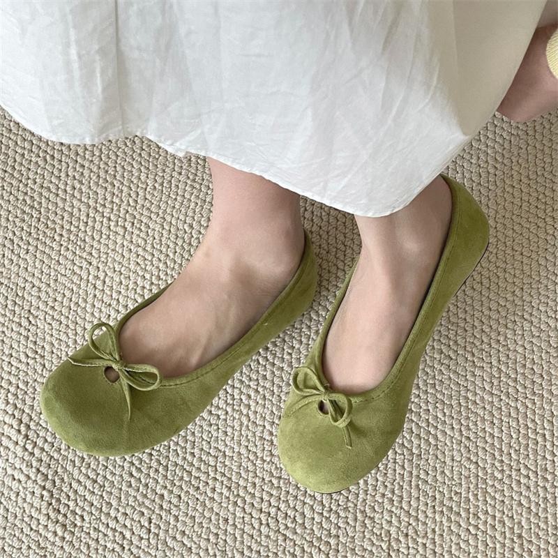Fashion IPPEUM Velvet Ballet Flats Mary Janes Shoes For Women 2025 New Summer Ballerinas Zapatos Mujer