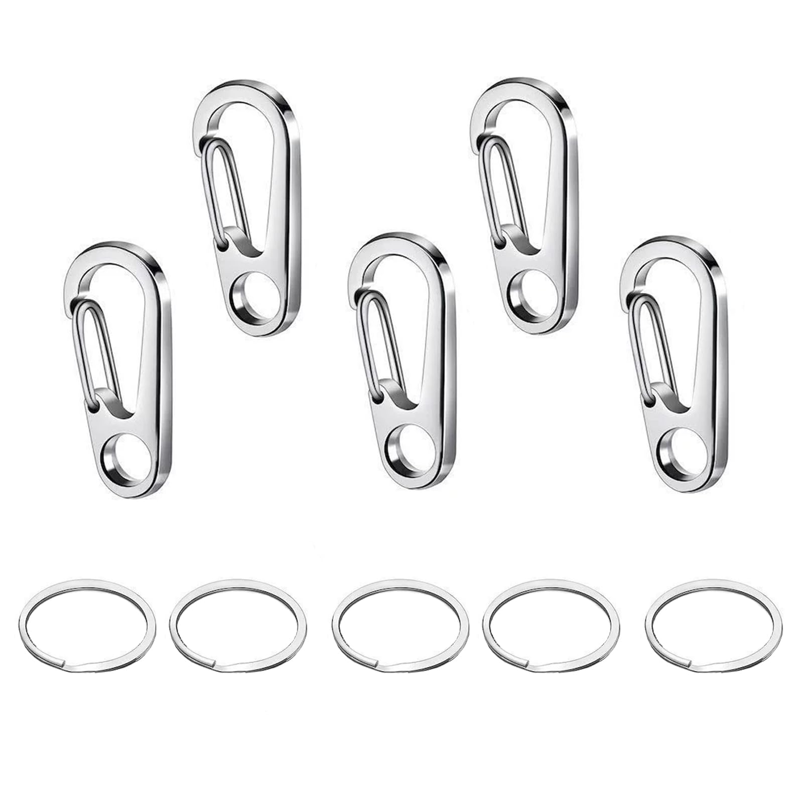 YINKE 5 Pieces Carabiner Mini Cup Hook Lightweight Stainless Steel 4.5cm
