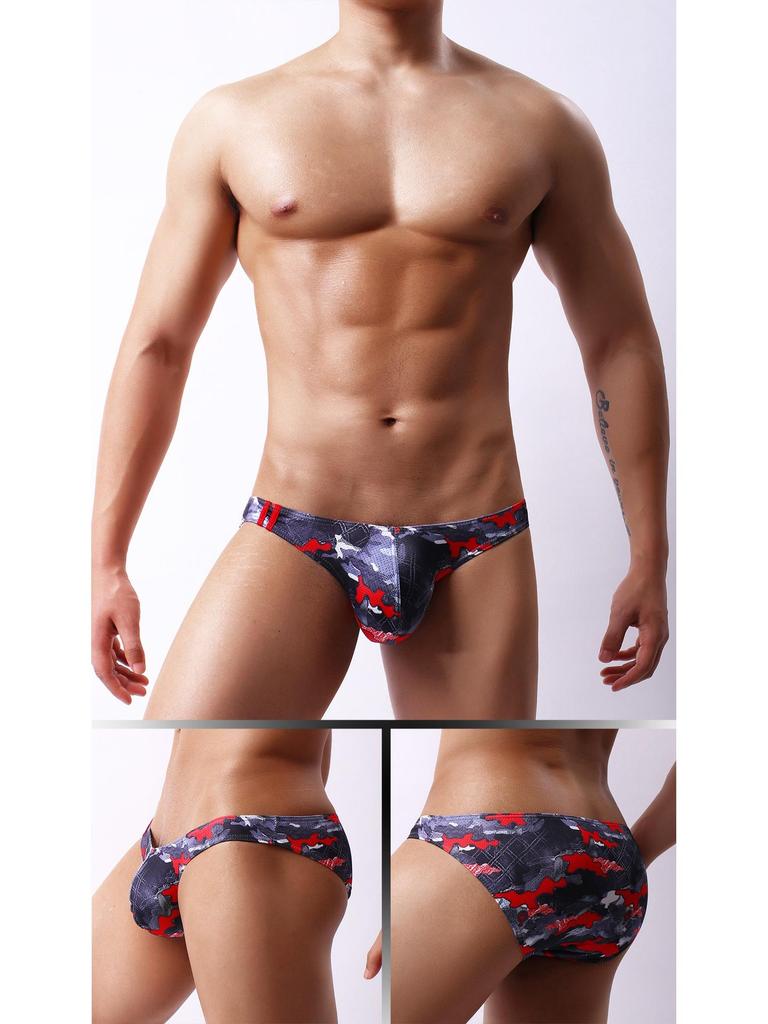 Men's Low-Waist Cartoon Mesh Briefs - Summer Youth Style E-073