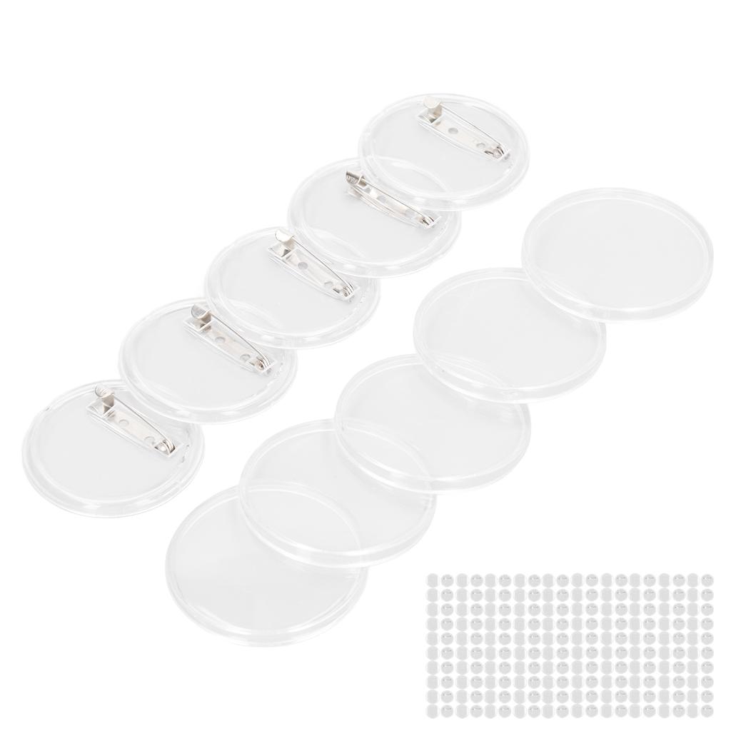 100sets Blank Badge Making Kit 25mm Transparent Wear Resistant Exquisite Workmanship Button Badge Maker Set for DIY