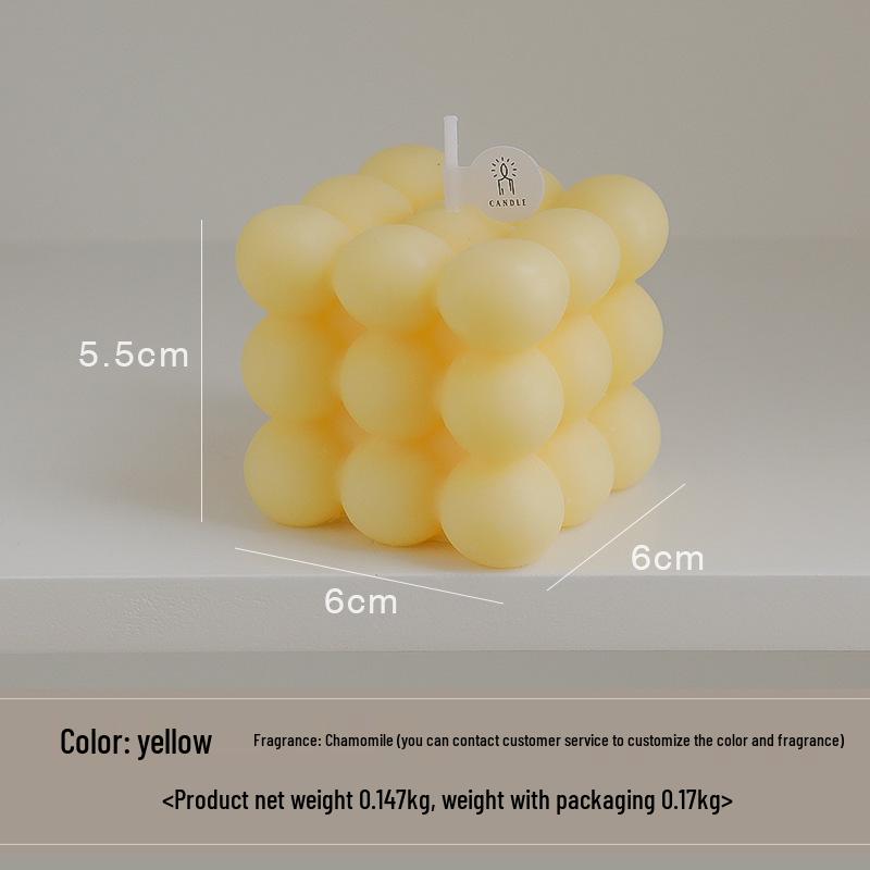 

Rubik s Cube Bubble Candle - Ins Style Aromatic Home Decor Souvenir жёлтый