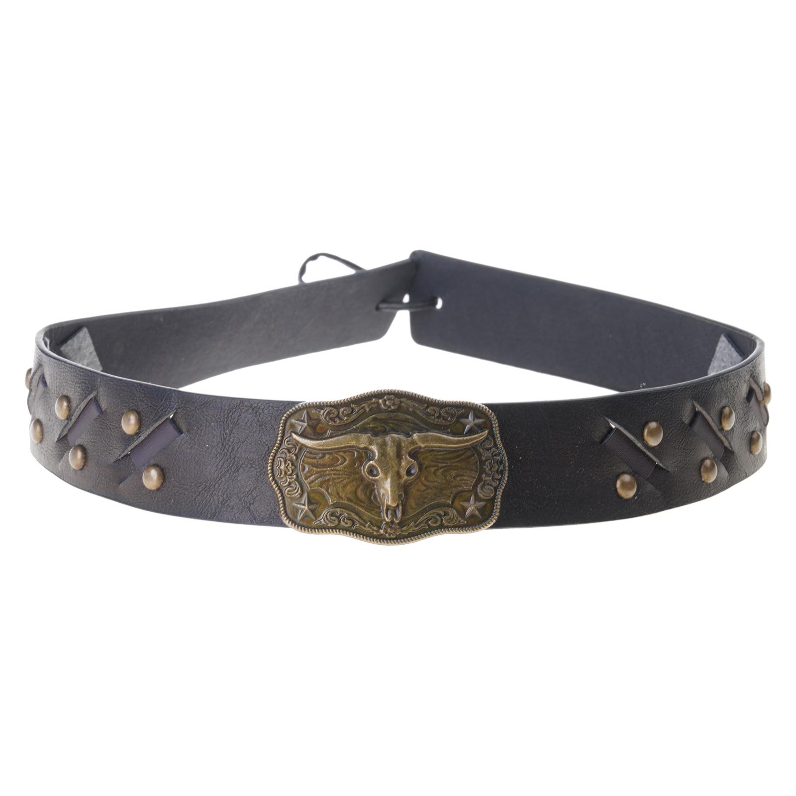 

Ковбойская шляпа с пряжкой в виде головы быка для взрослых, винтажная этническая панама, аксессуары для женских и мужских фетровых шляп