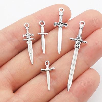 Retro Gothic Sword Dagger Pendant DIY Alloy Jewelry Accessory