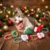 Christmas Pet Gifts Catnip Toy for Indoor Cats, Stuffed Cat Chew with Mesh Interactive Toys Tube, Flexible Tube Bell Kittens Holiday Gift