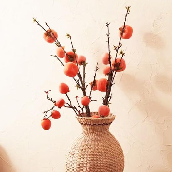 Rattan Vase Small Braided Boho Vase for Pampas Grass Flower Arrangement Rustic Farmhouse Handwoven Wicker Vase Basket for Table