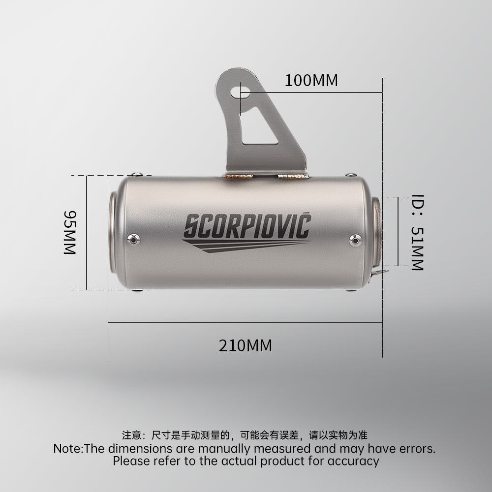 Universal 51MM Titanium Alloy Motorcycle Escape Exhaust muffler  Muffler Slip On for GP-SR8 R3 R25 Z900,PCX125 100CC,125CC,ZT125