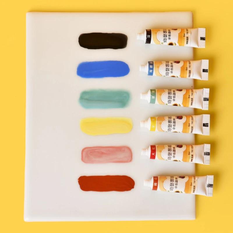 

Ceramic Enamel Water-based Pigment 6-color 5ml Set No Rubbing Material Low-temperature Ceramic DIY Coloring Painting Material