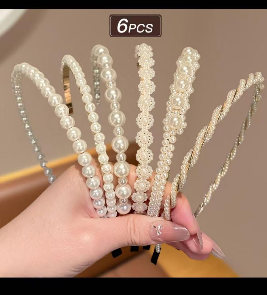 Fünfteiliges Stirnband-Set mit Imitationsperlen - Elegant, vielseitig, Feenstil für Damen
