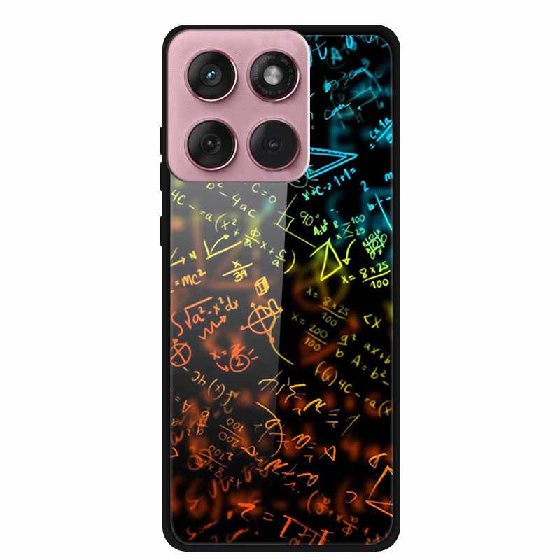 Für Motorola Edge 60 60s 5G Glas Hülle Cartoon Weicher Stoßfänger Hartes Gehärtetes Glas Rückseite Hülle Für Motorola Edge 60 Fusion Schale