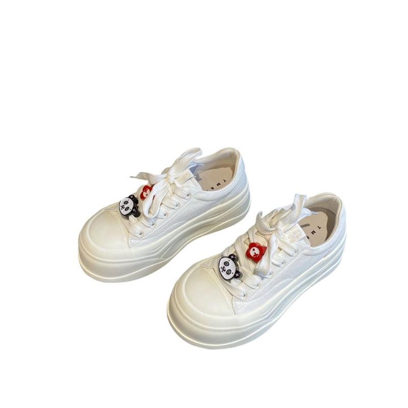 Platform White Shoes Women's Spring New Fashionable and Comfortable Versatile Big Head Height Increase Casual Board Shoes Women