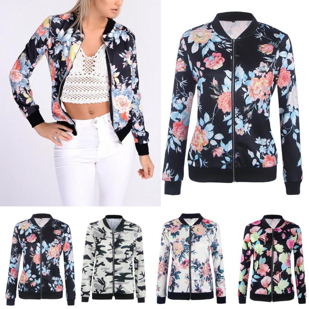 LUZU JUNU Trench da donna con stampa floreale, giacca