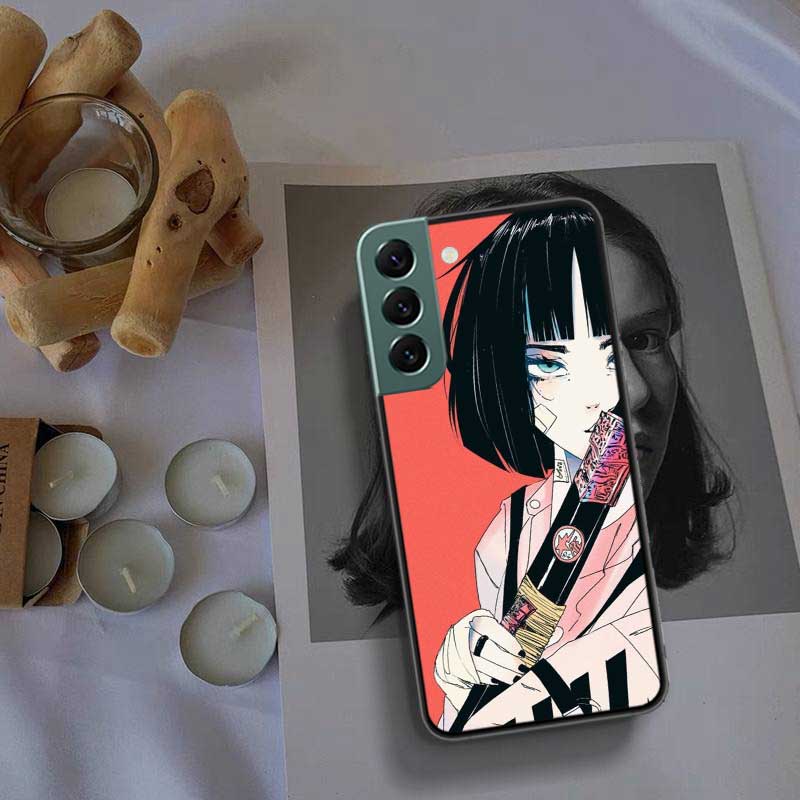 Vaporwave Glitch Anime Phone Case For Samsung Galaxy A12 A22 A32 A42 A52 A72 A54 A34 A24 A14 A73 A53 A33 A23 A13 5G F52 F62 Cove