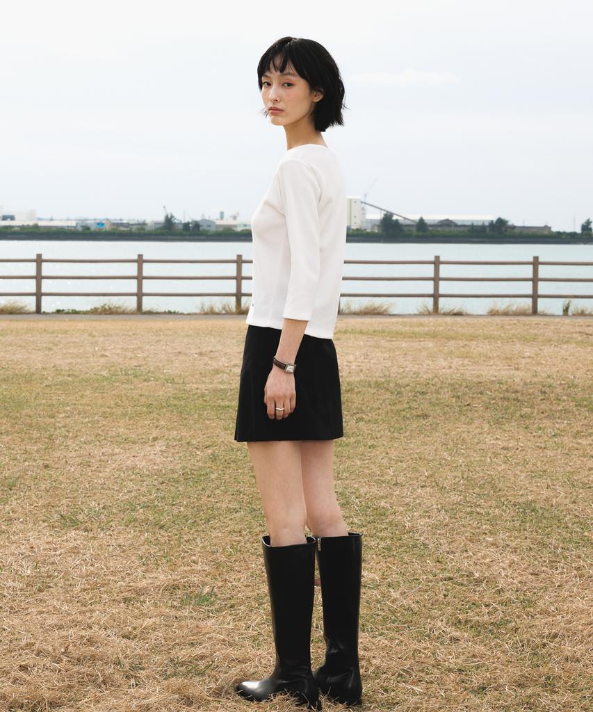 DEHEVE Basic Waffle T-Shirt [Ivory]