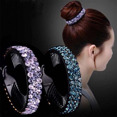 Koreanischer Strass Lockenstab: Exquisiter Haarklammer mit Diamantweidenblatt für Frauen.