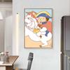 Mona Lisa Cartoon Picture Nordic Style Decoration Mural Poster Canvas Painting Living Room Wall Prints for Modern Home Decor No Frame