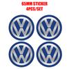 For VW 4PCS Car Wheel Center Hub Caps Sticker 56/60/65mm Badge for Volkswagen VW R GTI Passat Polo Golf 4 5 6 7 Bora MK7 Beetle Tiguan zs3