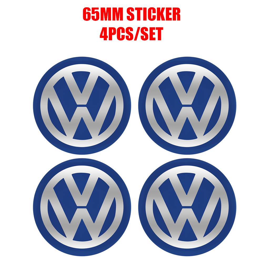 For VW 4PCS Car Wheel Center Hub Caps Sticker 56/60/65mm Badge for Volkswagen VW R GTI Passat Polo Golf 4 5 6 7 Bora MK7 Beetle Tiguan zs3