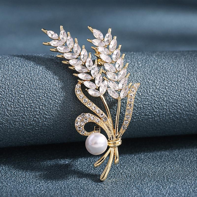 Luxury  Wheat Ear Brooch Collar Pins Shining Women Men'S Party Brooches Jewelry Gift