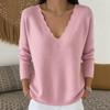 2026 V-Neck Loose Knit Sweater: European & American Style, Autumn/Winter, Solid Color, Casual Fashion Knitwear
