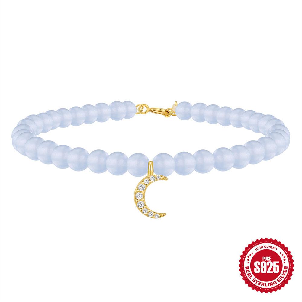 

Серебро S925, стерлинговое серебро, морской синий халцедон, ручная работа, бусины, аксессуары для DIY, повседневная носка, Вэньвань, универсальный браслет, браслет, браслет 925 Silver