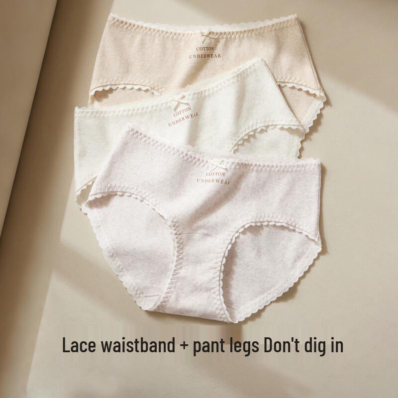 SecretWorld Women's 10A Antibacterial Pure Cotton Mid-Waist Briefs