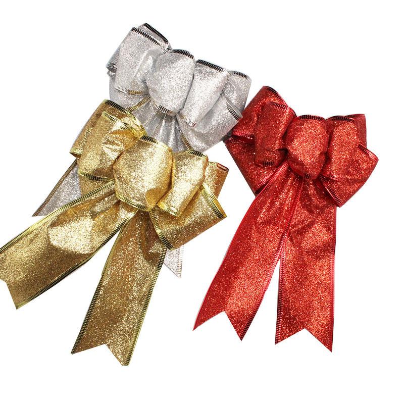 Christmas Stunning 20cm Bow Decorative Ornaments In Elegant Colors Perfect For Festive Cheer