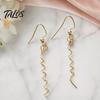 Smooth Visual Effect Earrings 1 Pair Flower Holder Earrings, Spiral DIY Durable Dangling Long Jewelry Gifts for Mom Daughter Classic Style