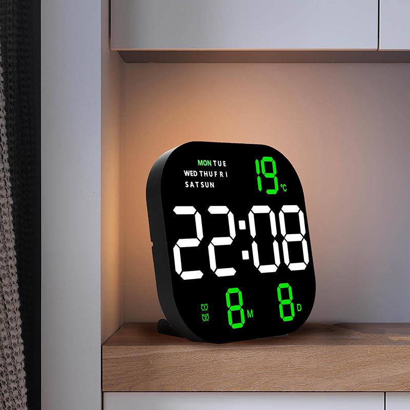 LED Aesthetic Wall & Desktop Alarm Clock 6633: Modern Design for Living Room & Bedside