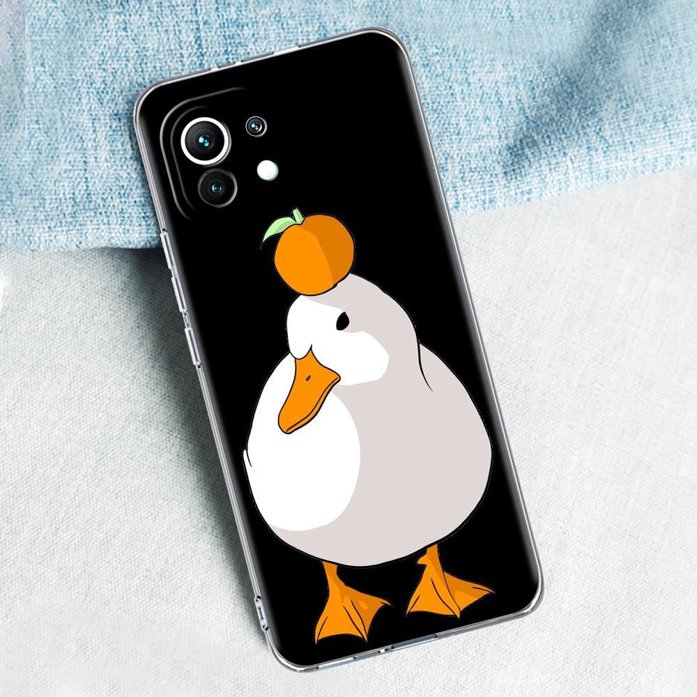 Cartoon Doubt Duck For Poco X5 X3 NFC F5 F4 F3 M3 Clear Case For Xiaomi 12T 12 13 Lite 11 Ultra Mi 10T 5G 11X Pro 11T Soft Cover