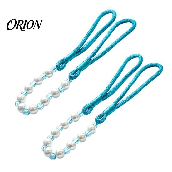 No Drill Curtain Buckles 2Pcs Tiebacks with Pearls, Handmade Decorative Holdbacks Rope, Outdoor Farmhouse Ties Tie Backs for Curtains, Holders Drapes