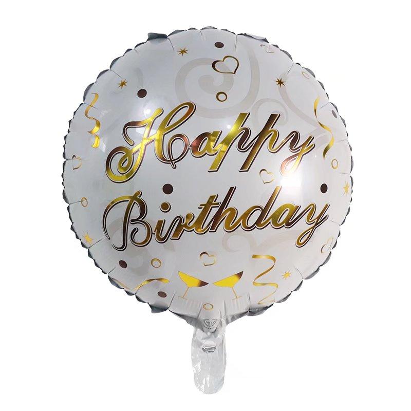 50Pcs/lot 18inch English Happy Birthday Aluminum Foil Balloon Round Helium Balloon Kids Birthday party decoration Air Golobs