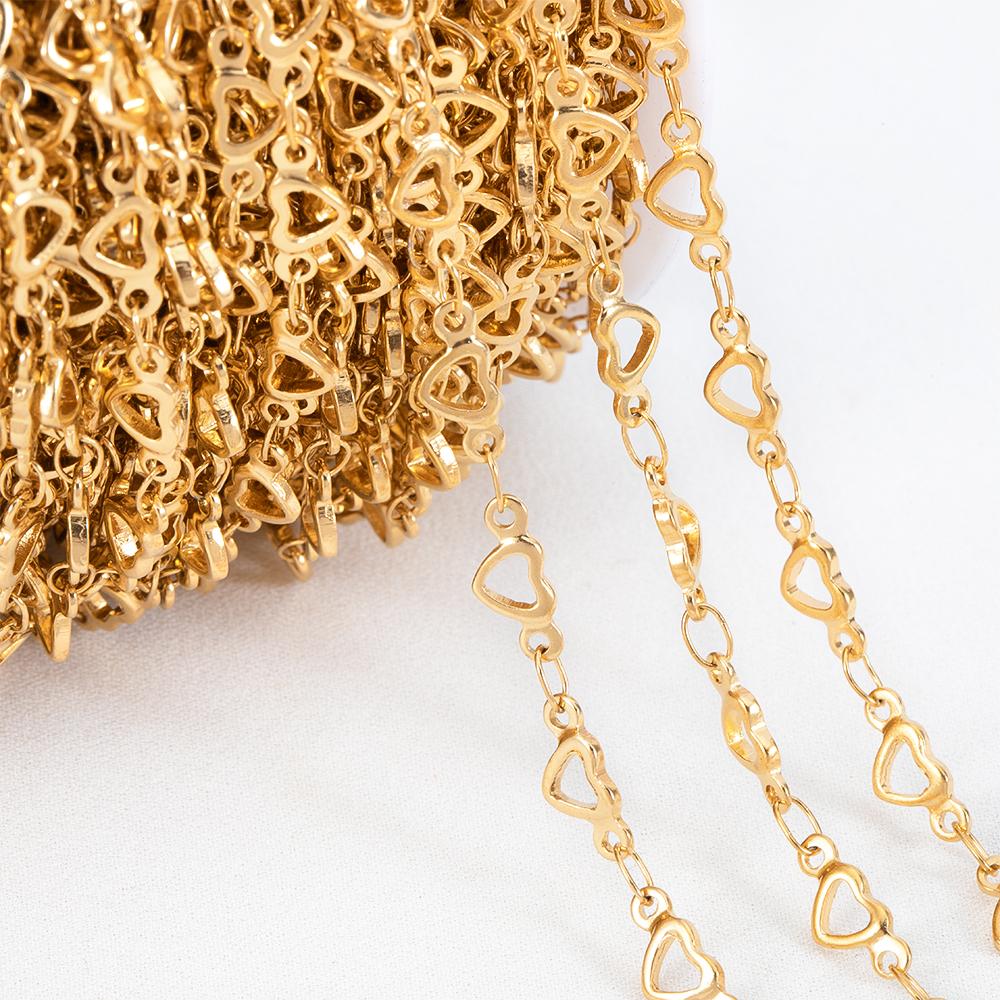 No Fade 1Meter Stainless Steel Necklace Bracelet Thick Golden Chains Geometry Rolo Cuban Link Chain DIY Jewelry Making Wholesale