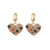 Color Personalized European and American Style Earrings Love Geometric Zircon Christmas Color Retention Earrings Creative Stud Earrings