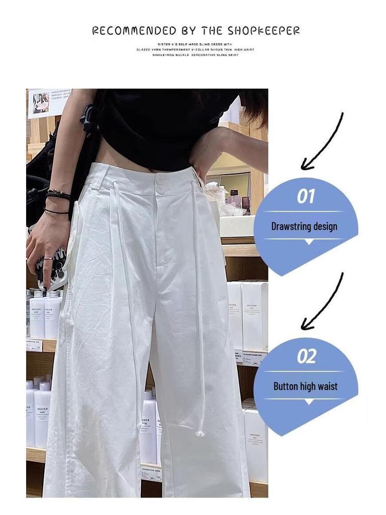 2025 Dámské korejské trendy volné ležérní letní kalhoty se širokými nohavicemi