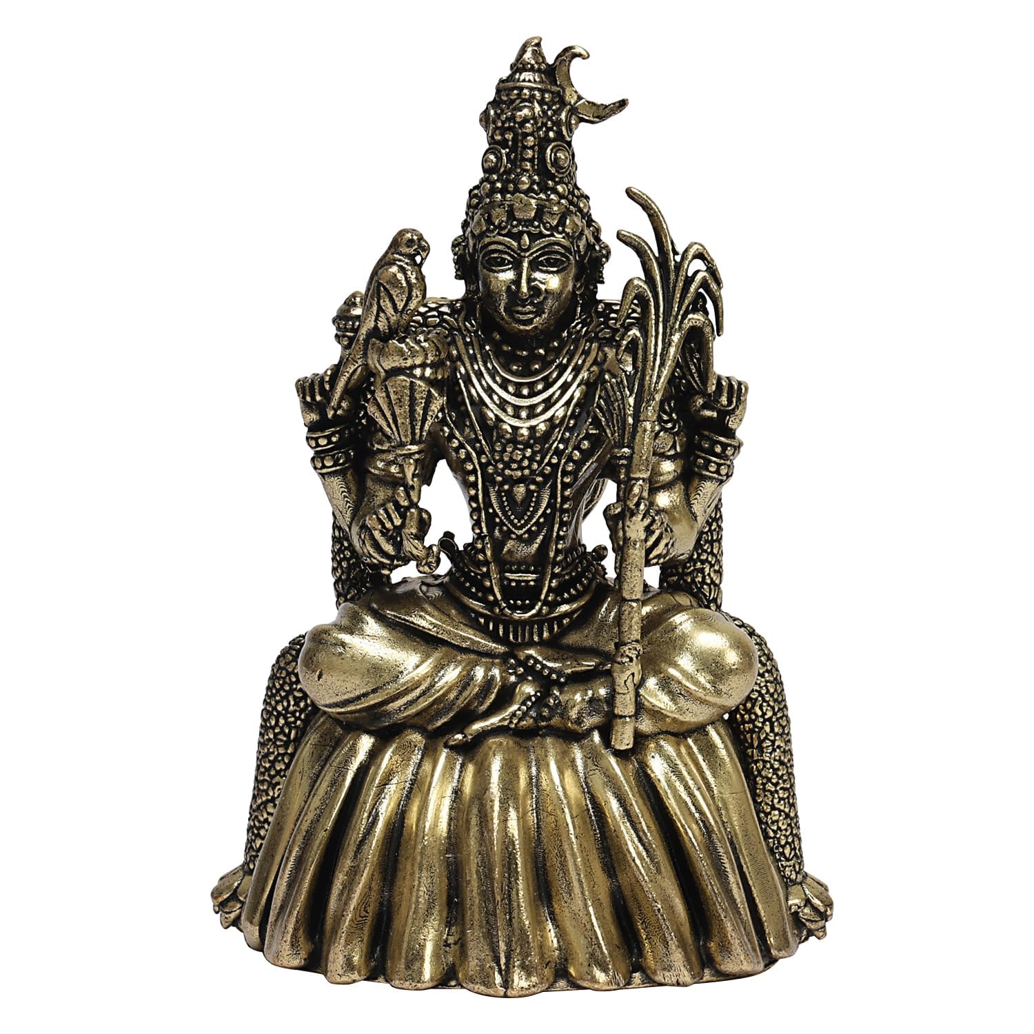 Богиня Раджараджешвари Мата Идол, Лалита Трипура Сундари Мурти, Латунь, Золото