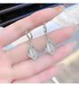 925 Sterling Silver Angel Teardrop Earrings for Women, High-End Niche Light Luxury with Cat's Eye Stone.