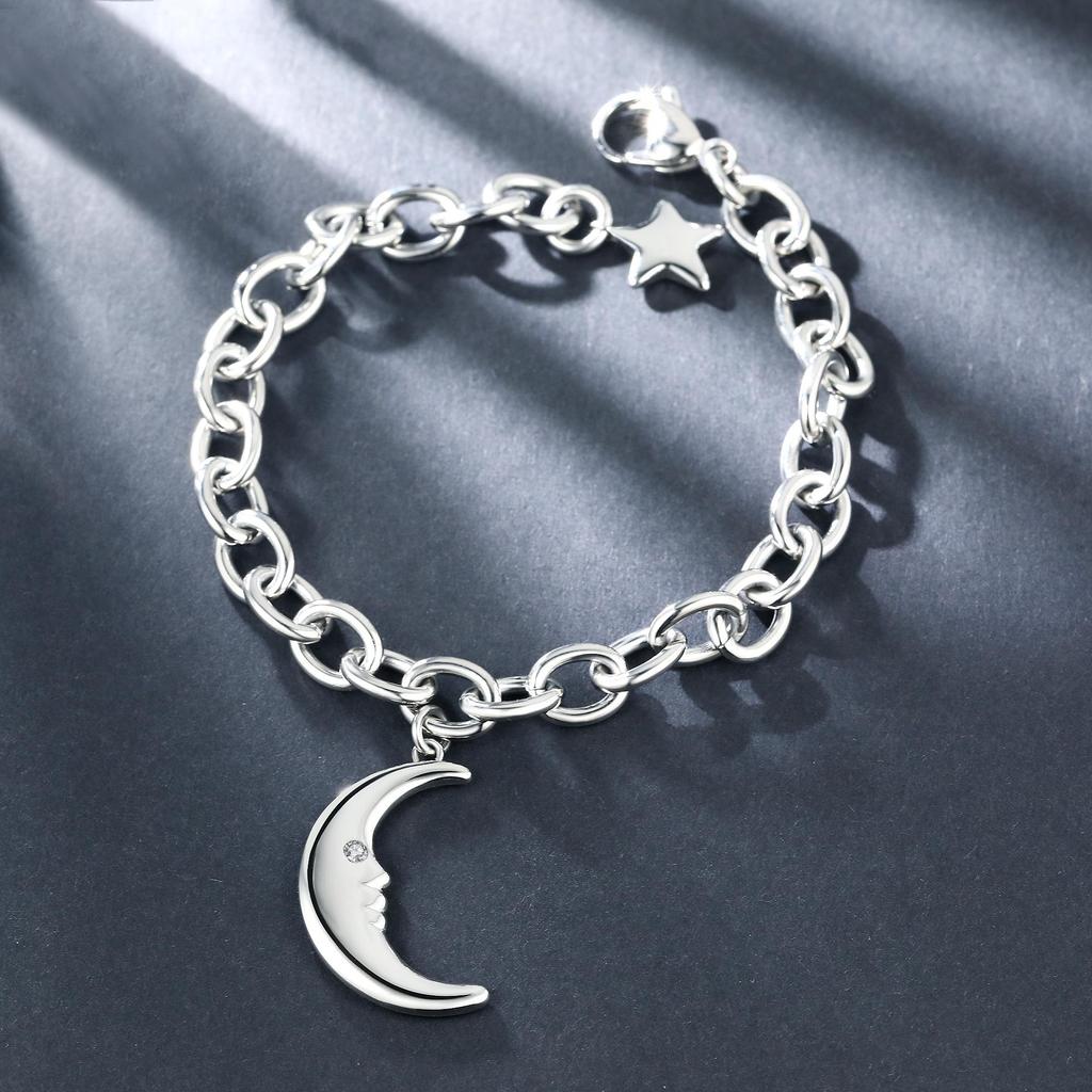 Various Designs Moon Star Stainless Steel Waterproof Adjustable Bracelet Dainty Pendant Necklace Hypoallergenic Fashion Accessories for Women